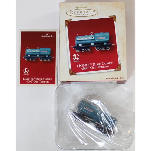 LIONEL BLUE COMET 400T OIL TENDER KEEPSAKE ORNAMENT BY HALLMARK
