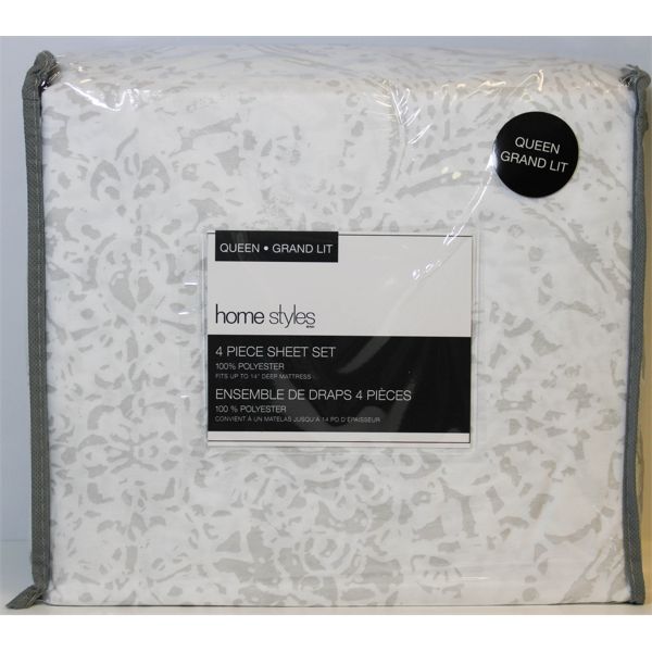 NEW HOME STYLES 4 PIECE SHEET SET - QUEEN 