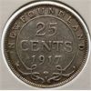 Image 1 : 1917 NEWFOUNDLAND 25 CENTS SILVER COIN