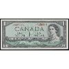 Image 1 : 1954 CANADA BEATTIE-RASMINSKY 1 DOLLAR NOTE