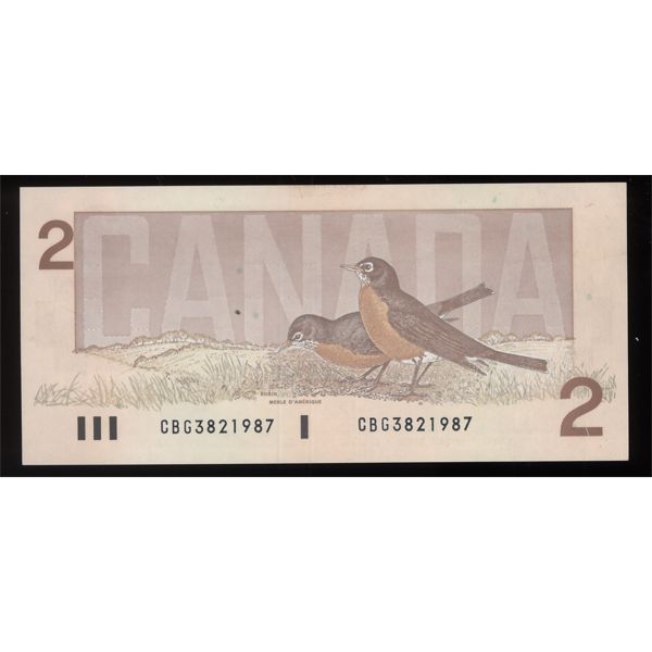 1986 CANADA THIESSEN-CROW 2 DOLLAR BANKNOTE