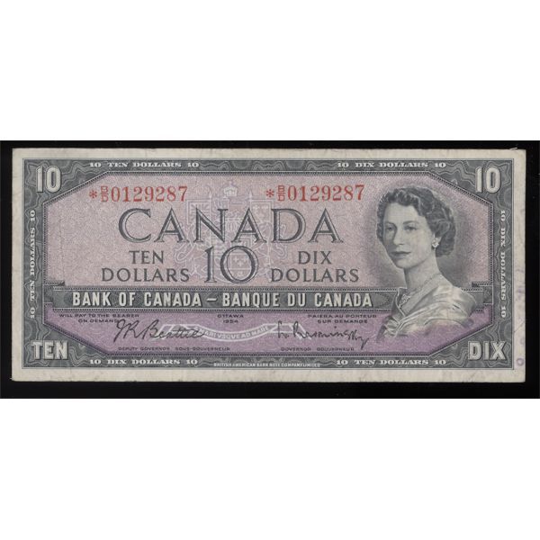 1954 CANADA BEATTIE-RASMINSKY 10 DOLLAR NOTE