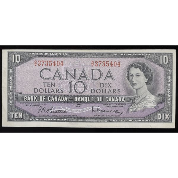 1954 CANADA BEATTIE-RASMINSKY 10 DOLLAR NOTE