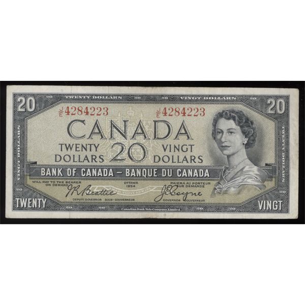 1954 CANADA BEATTIE-COYNE 20 DOLLAR BANKNOTE
