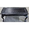 Image 1 : DARK STAIN WOODEN COFFEE TABLE W/ FLORAL ETCHING