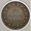 Image 1 : 1899 NEWFOUNDLAND 20 CENTS SILVER COIN