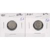 Image 1 : 2 NEWFOUNDLAND 5 CENTS SILVER COINS 1942 C -