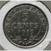 Image 1 : 1919 NEWFOUNDLAND 5 CENTS SILVER COIN
