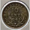 Image 1 : 1941 NEWFOUNDLAND 10 CENTS SILVER COIN