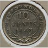 Image 1 : 1945 NEWFOUNDLAND 10 CENTS SILVER COIN