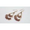Image 1 : GOLD PLATED 925 SILVER & GLASS DANGLE HOOK EARRINGS 2"
