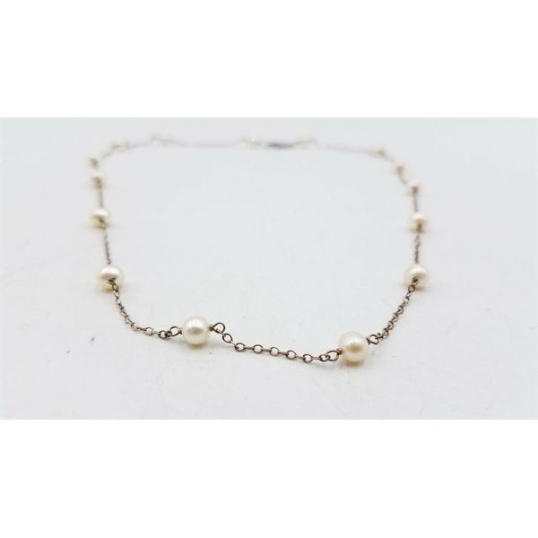 925 SILVER PEARL ACCENTED CHAIN NECKLACE PEARL- 4.6MM 
