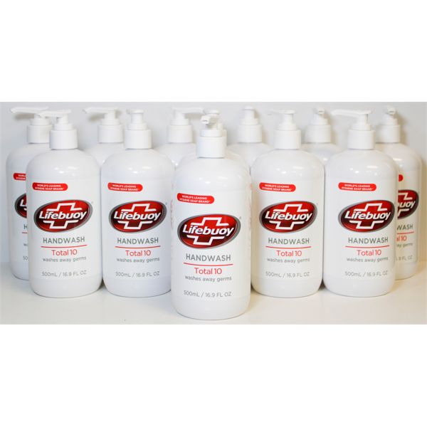 12 LIFEBUOY 500ML TOTAL 10 HANDWASH SOAP 