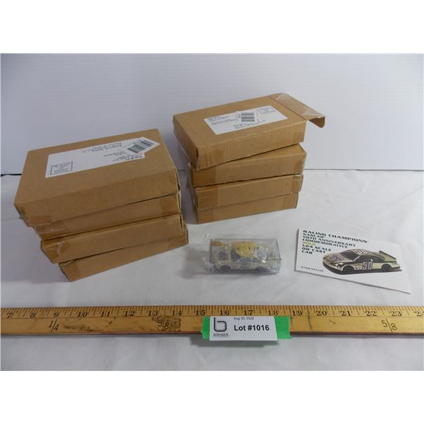 (8) Boxes of 50th Anniversary Gold Die Cast Cars - 1:24 - 7 sealed, one opened for pictures