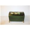 Image 4 : Floral Decorated Wooden Chest with Brass Feet