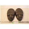 Image 1 : (2) Wooden Mask Wall Hangers