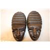Image 2 : (2) Wooden Mask Wall Hangers