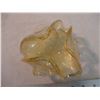 Image 2 : Fancy glass dish (gold color) - metallic flakes inside - 5.25" wide