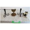 Image 1 : Candle Holders + Brass figure + Ceramic figure