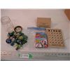 Image 1 : Jar with marbles, misc bingo cards game