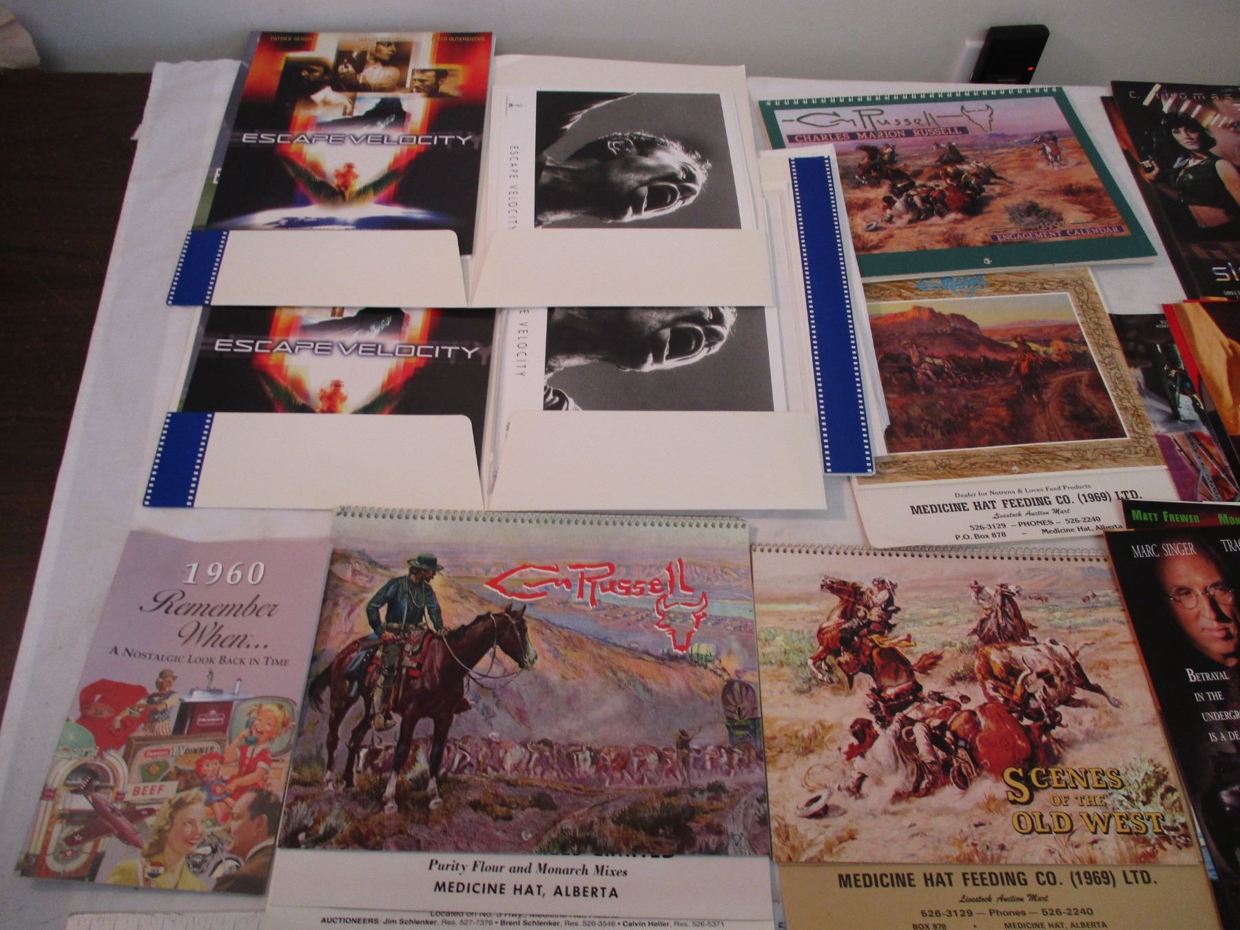 Charles Marion Russell calendars movie card, photos