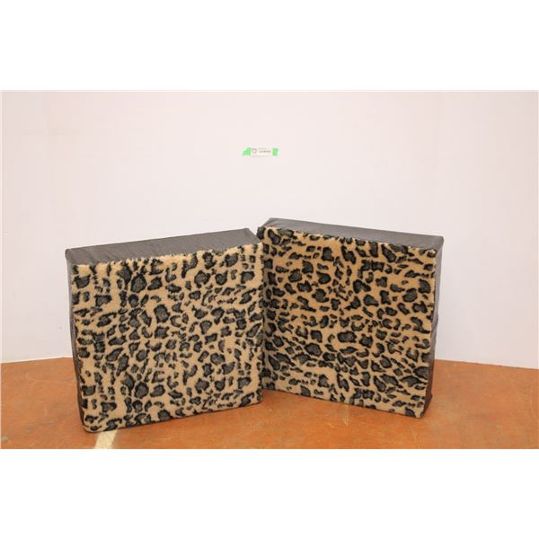 *(2) Square Leopard Print Cushions (20.75x20.75)