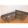 Image 3 : *(2) Square Leopard Print Cushions (20.75x20.75)