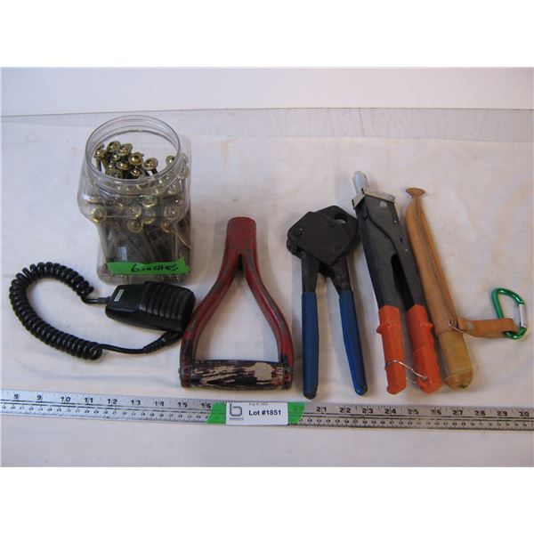 6 inch H.D. Screws, tools knife, as pictured