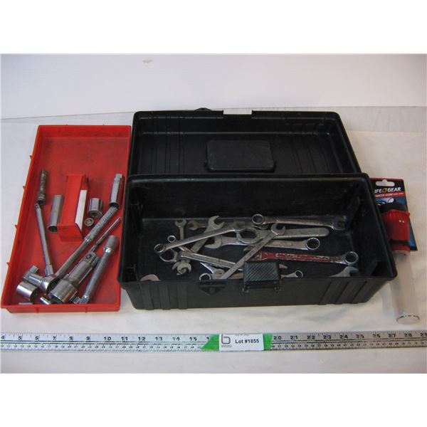 Tool Box with tools and flashlight