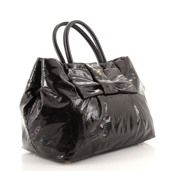 Prada Bow Tote Patent Small