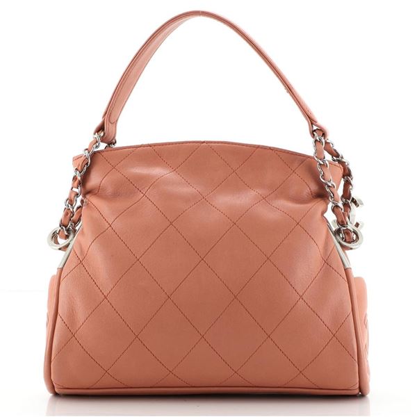 Chanel Pink Quilted Leather Ultimate Small Soft Hobo Bag