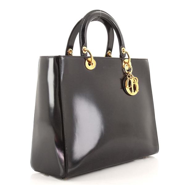 Christian Dior Vintage Lady Dior Bag Leather Large