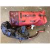 Image 2 : CHERRY LEATHER DUFFLE BAG 22"H X 9.5"W - INSIDE ZIP COMPARTMENT, SHOULDER STRAP & RAIN COVER