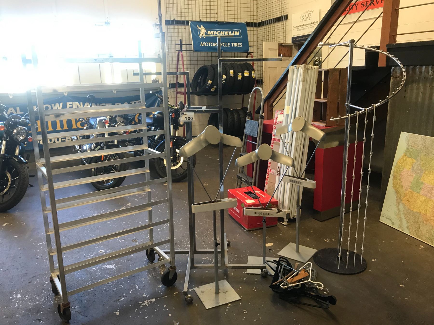 ASSORTED STORE DISPLAYS, ROLLING TRAY RACK