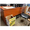 Image 1 : U SHAPED 3 PIECE CHERRY LAMINATE OFFICE DESK - 65" X 66" & EXTRA NONE MATCHING DRAWERS - MAY NEED