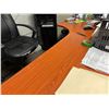 Image 2 : U SHAPED 3 PIECE CHERRY LAMINATE OFFICE DESK - 65" X 66" & EXTRA NONE MATCHING DRAWERS - MAY NEED
