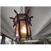 Image 2 : FRAMED ASIAN LOOK HANGING SWAG LAMP
