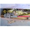 Image 2 : TOOL TOTE BOX W/ASST.ROPE, PIPE WRENCH, LEVEL, ETC.