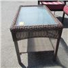 Image 2 : WICKER LOOK GLASS TOPPED PATIO COFFEE TABLE