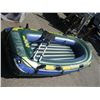 Image 2 : BLOW UP RAFT W/WOODEN FLOOR & HOMEMADE MOTOR MOUNT