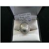 Image 2 : SILVER (.925) RING W/LG. WHITE STONE, SZ. 6 1/2