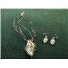 Image 1 : GLASS PENDANT & EARRING SET