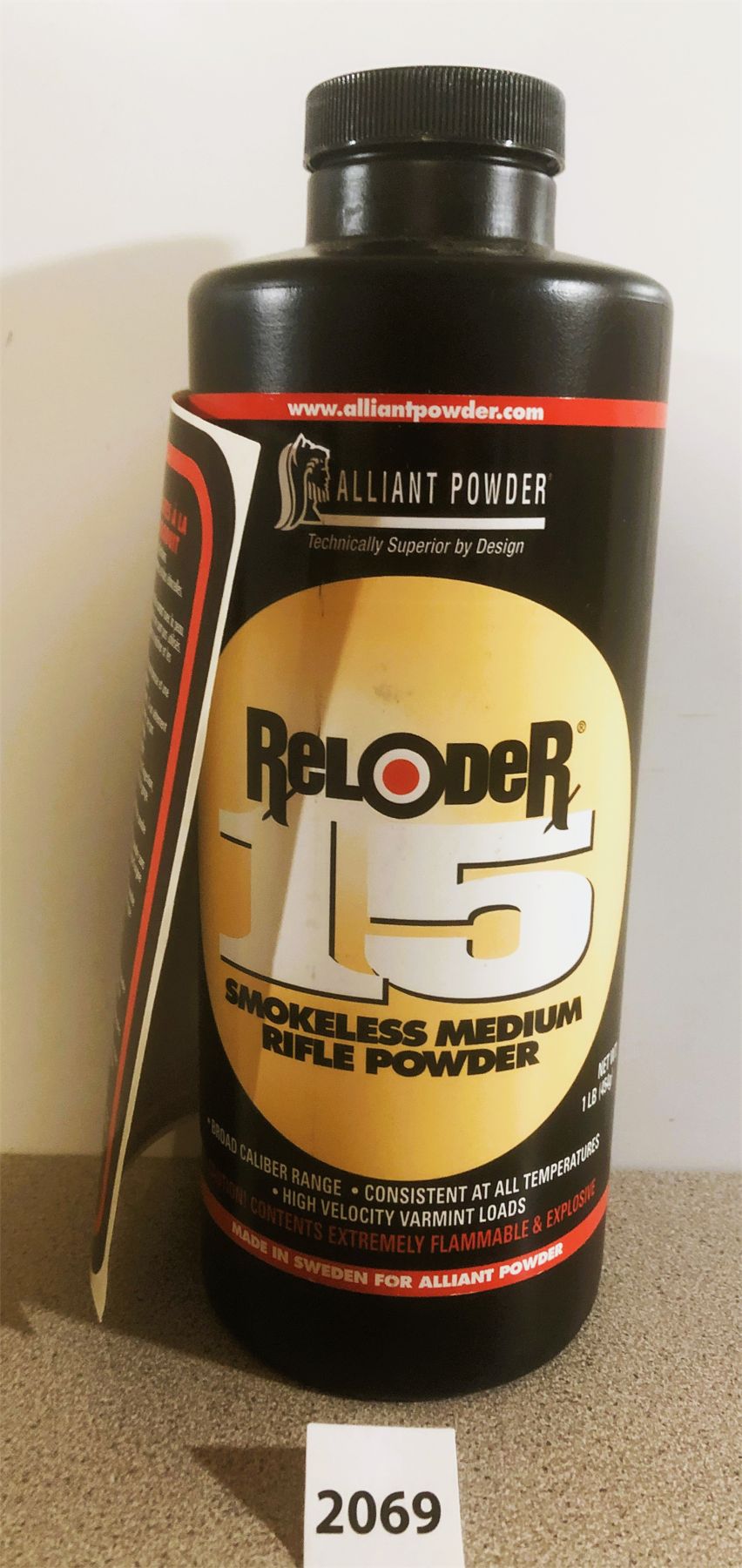 POWDER: 1 LB ALLIANT RELOADER 15 - Kidd Family Auctions