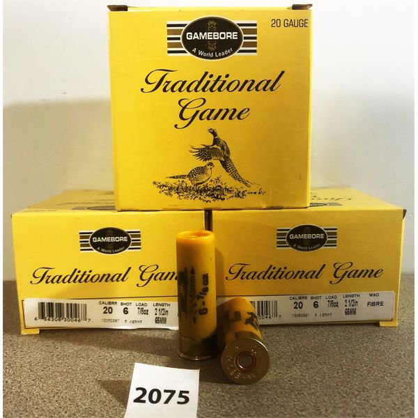 AMMO 75X GAMEBORE 20 GA 2 1 2 6 Kidd Family Auctions ammo-75x-gamebore-20-ga-2-1-2-6-kidd-family-auctions