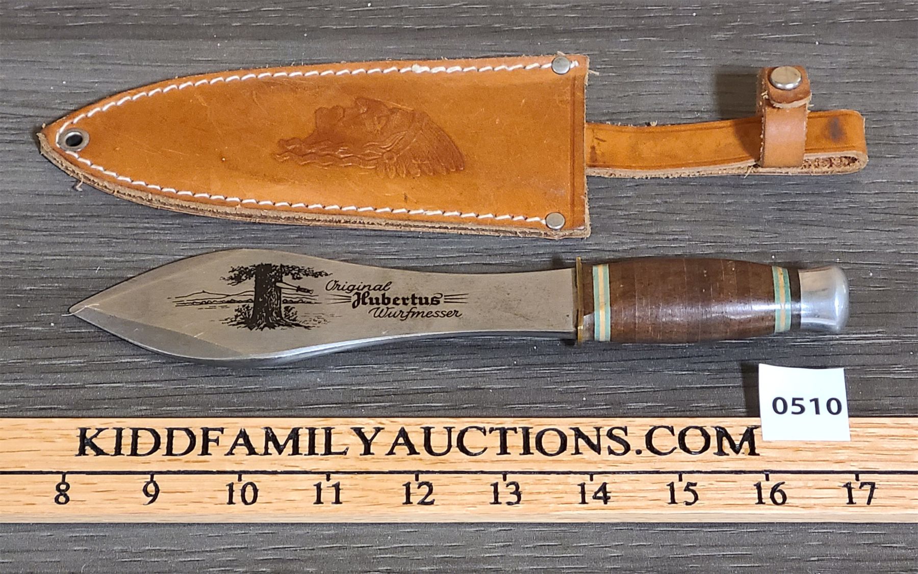 VINTAGE HUBERTUS SOLINGEN THROWING KNIFE - 6 INCH ETCHED BLADE VINTAGE HUBERTUS SOLINGEN THROWING KNIFE - 6 INCH ETCHED BLADE