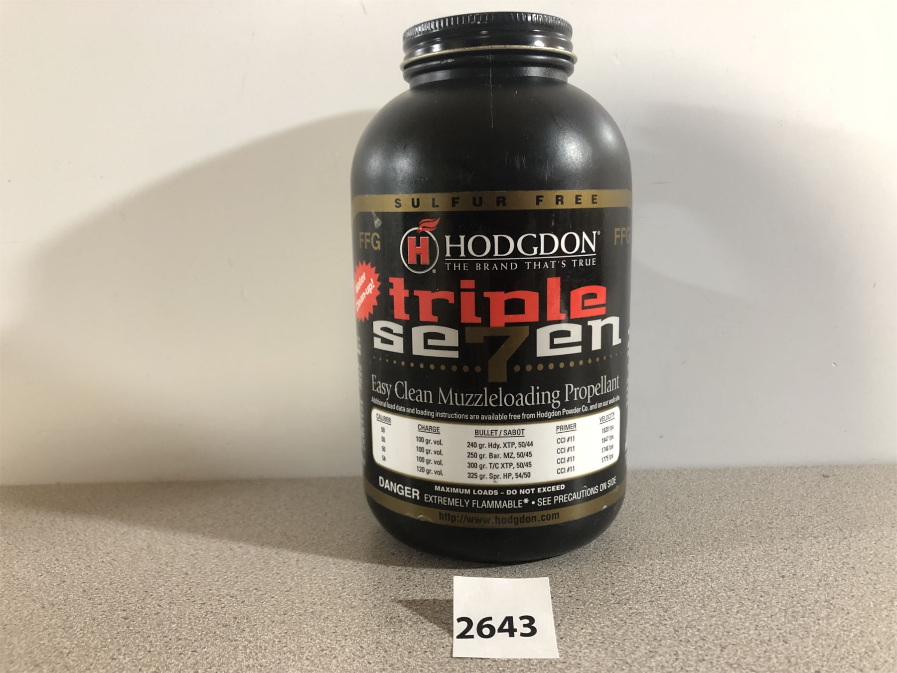POWDER: 1 LB HODGDON TRIPLE SEVEN FFG (2F) - Kidd Family Auctions