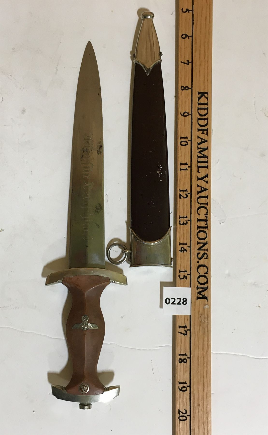 Dagger 8 Inches WWII GERMAN SA DAGGER W/ SHEATH - 8.5 INCH - Kidd Family Auctions