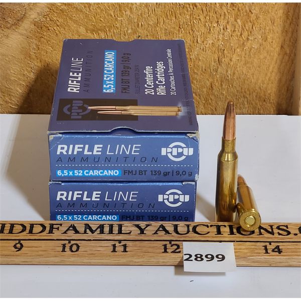 AMMO 40X PPU 6 5 X 52 CARCANO 139GR FMJ Ammo 40x ppu 6 5 x 52 carcano 139gr fmj