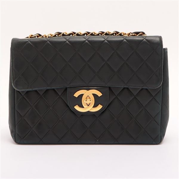 Chanel Classic Black Quilted Lambskin Leather Small Single Flap Shoulder Bag