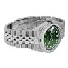 Image 4 : Rolex Mens Stainless Steel Green Diamond Lugs & Emerald Datejust Wristwatch